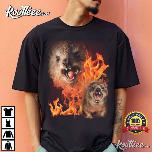 Funny Rock Hyrax Fire Meme T-Shirt