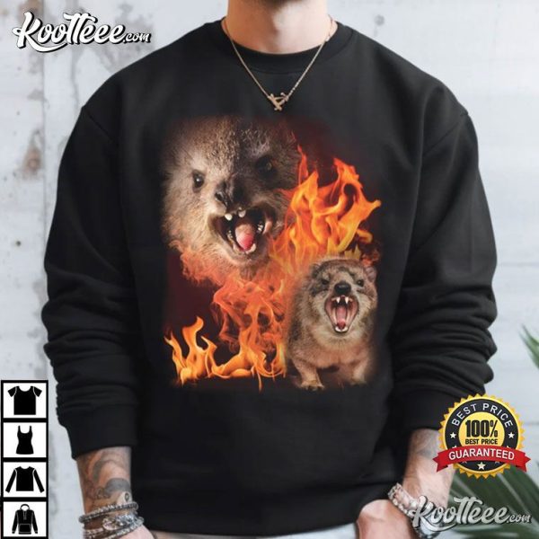 Funny Rock Hyrax Fire Meme T-Shirt