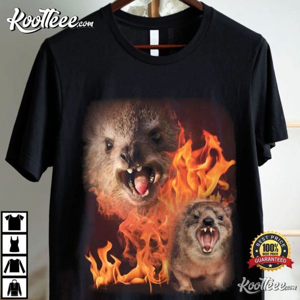 Funny Rock Hyrax Fire Meme T-Shirt