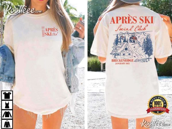 Apres Ski Social Club Winter Bachelorette Gift Custom T-Shirt