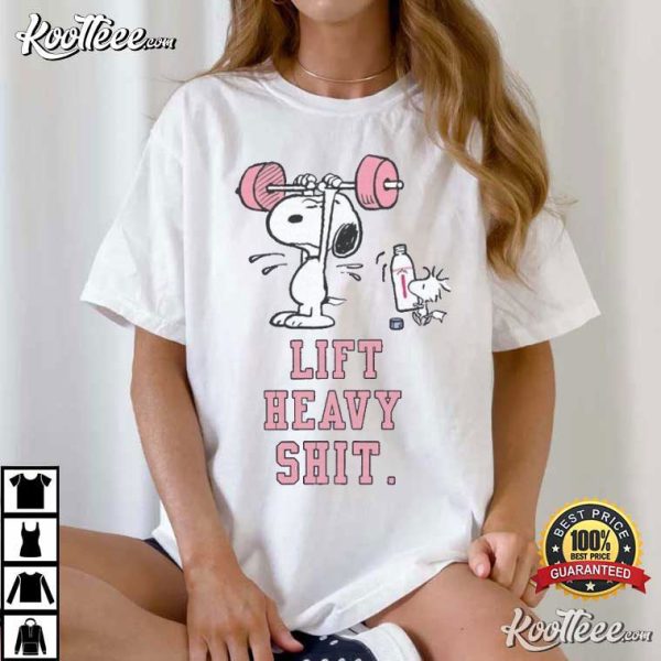 Snoopy Lift Heavy Shit Funny Gym Lifting T-Shirt