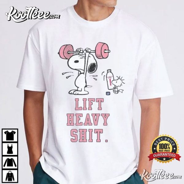 Snoopy Lift Heavy Shit Funny Gym Lifting T-Shirt