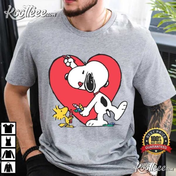 Snoopy Woodstock Valentines Day T-Shirt