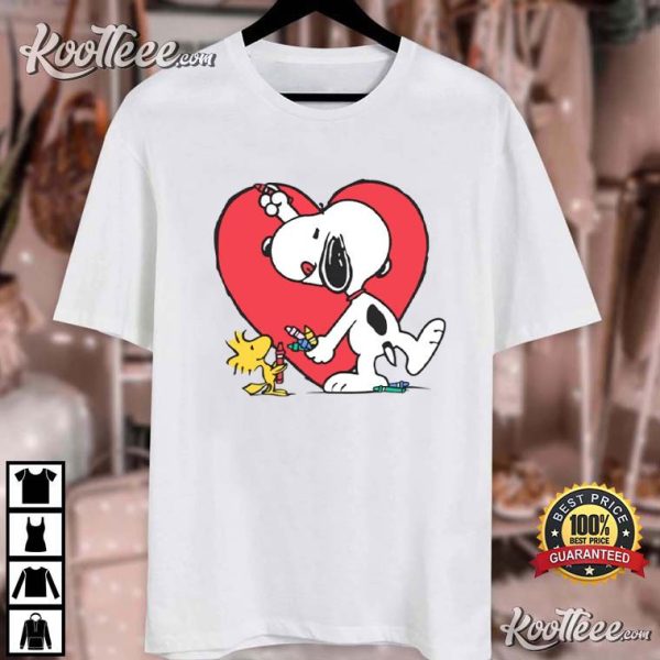 Snoopy Woodstock Valentines Day T-Shirt