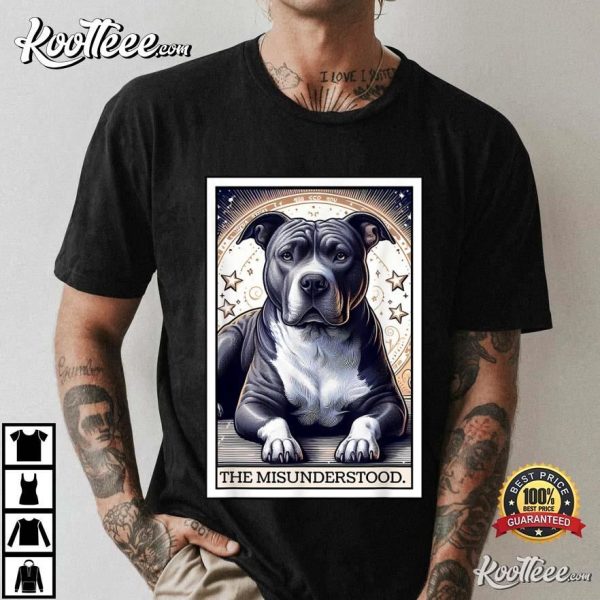 Pitbull Tarot Card The Misunderstood Pittie Dog Lover T-Shirt