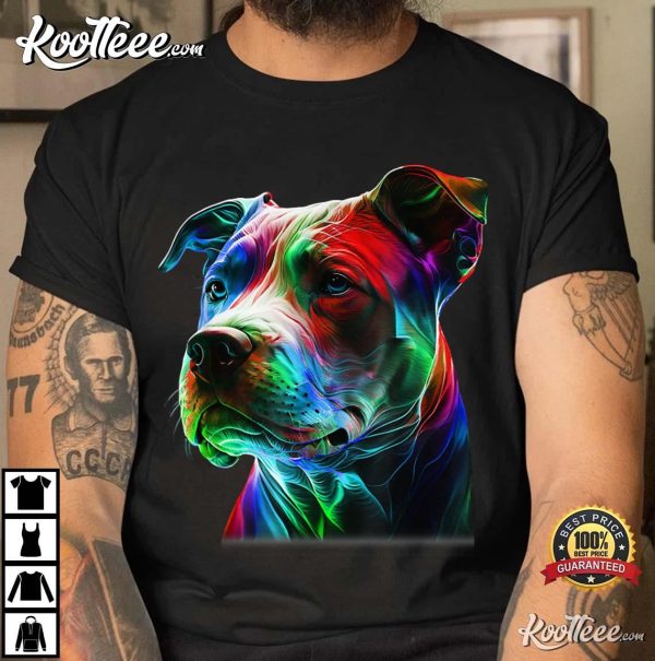 Colorful Pitbull Pride Artistic Dog Lover T-Shirt