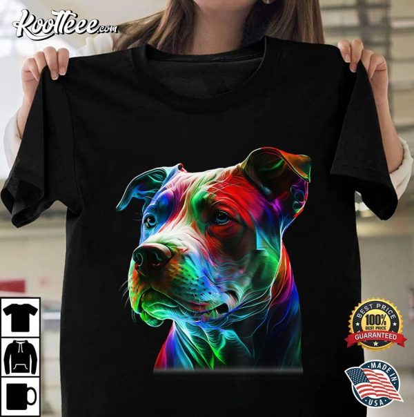 Colorful Pitbull Pride Artistic Dog Lover T-Shirt