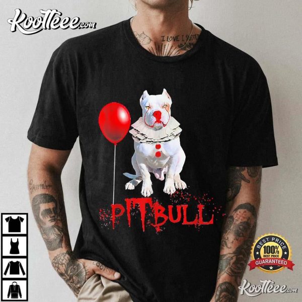 Pitbull Dog Pennywise IT Funny T-Shirt