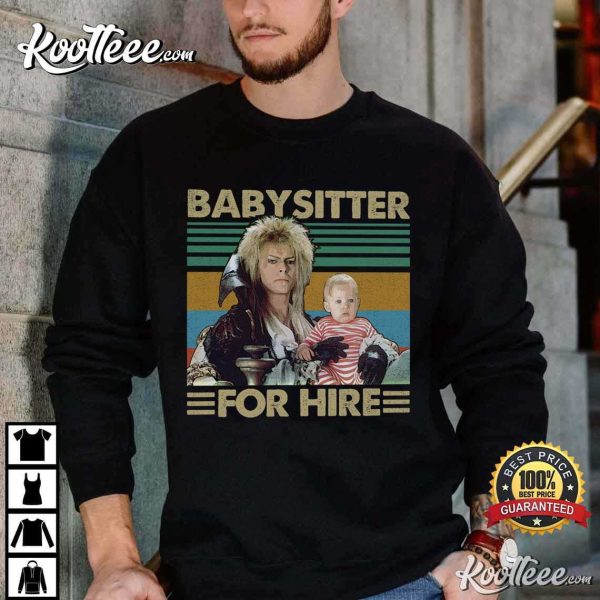 David Bowie Babysitter For Hire Sunset Retro T-Shirt