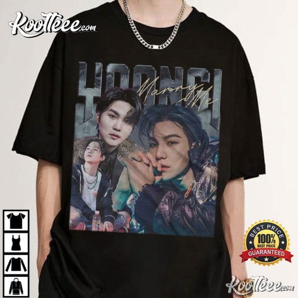 Yoongi Marry Me Vintage Graphic Kpop T-Shirt