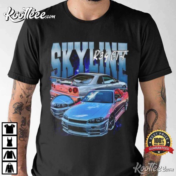 Nissan Skyline R34 GT-T Car JDM Vintage 90s T-Shirt