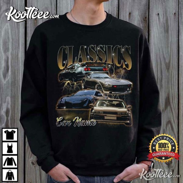 Custom Car Photo Vintage Bootleg Gift For Him T-Shirt