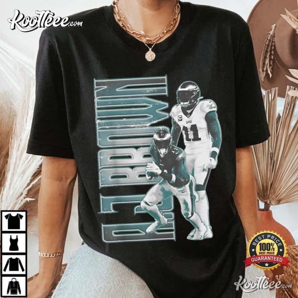 AJ Brown Philadelphia Eagles Retro Graphic T-Shirt