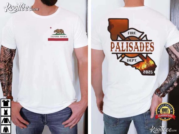 Palisades Fire Dept California Wildfires 2025 T-Shirt