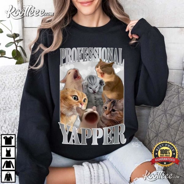 Professional Yapper Funny Cat Meme T-Shirt