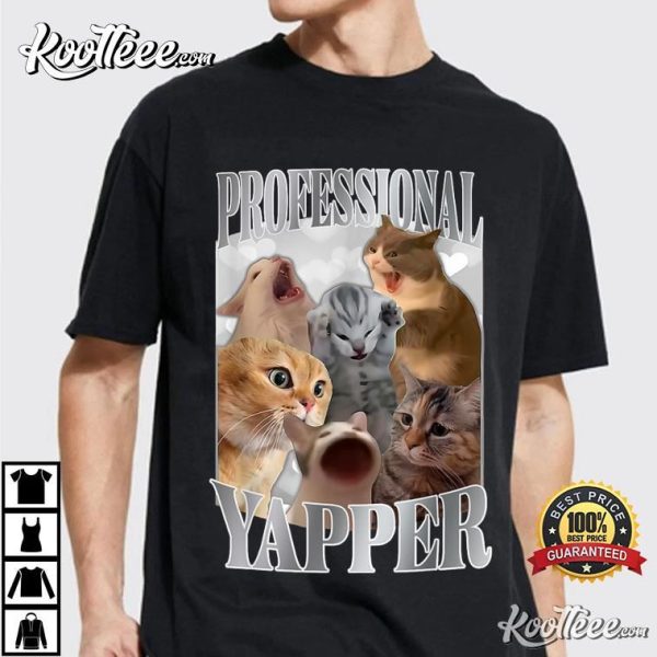 Professional Yapper Funny Cat Meme T-Shirt