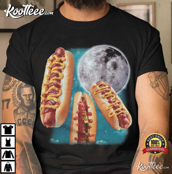 Three Hotdogs Moon I Got That Dawg In Me Vintage T-Shirt