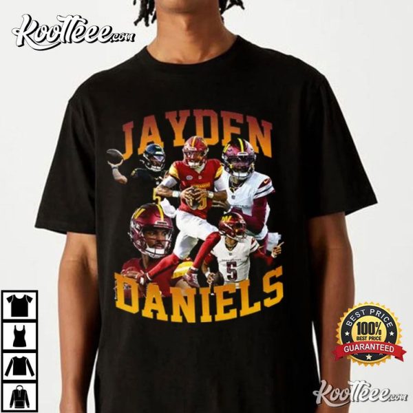 Jayden Daniels Washington Commanders Vintage 90s T-Shirt