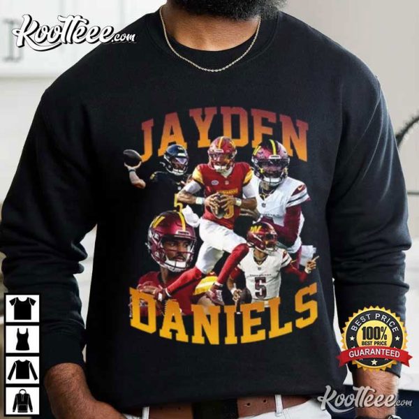 Jayden Daniels Washington Commanders Vintage 90s T-Shirt