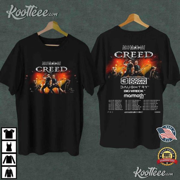 Creed Band 2025 Summer of ’99 Tour Merch T-Shirt