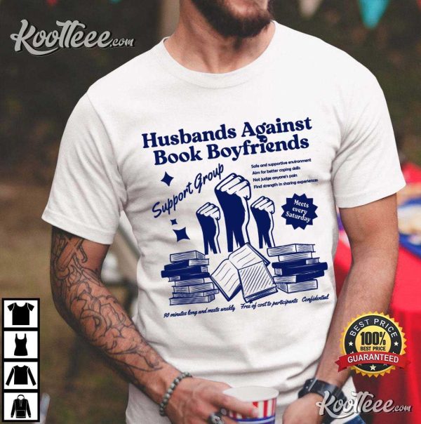 Husbands Against Book Boyfriends Funny Bookish T-Shirt