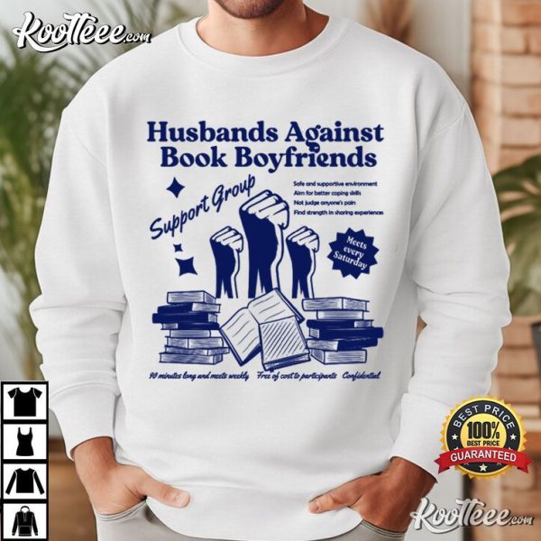 Husbands Against Book Boyfriends Funny Bookish T-Shirt