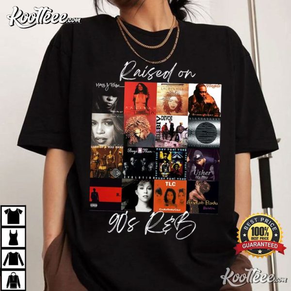 Raised On 90s RnB Album Cover Music Lover T-Shirt