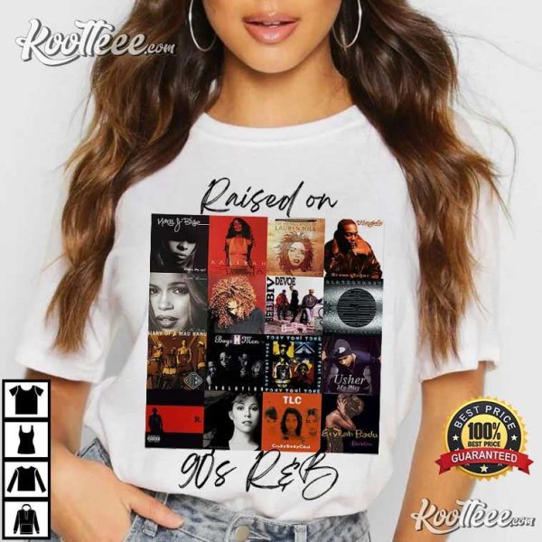 Raised On 90s RnB Album Cover Music Lover T-Shirt