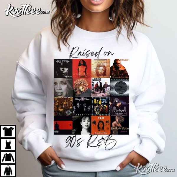 Raised On 90s RnB Album Cover Music Lover T-Shirt