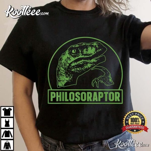 Philosoraptor Funny Philosophy Meme Velociraptor Dinosaur T-Shirt