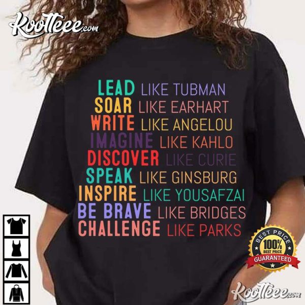 Lead Soar Write Inspire Feminist Strength International Women’s Day T-Shirt