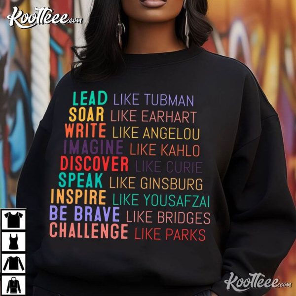 Lead Soar Write Inspire Feminist Strength International Women’s Day T-Shirt