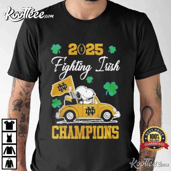 Snoopy x 2025 Notre Dame Fighting Irish Champions T-Shirt