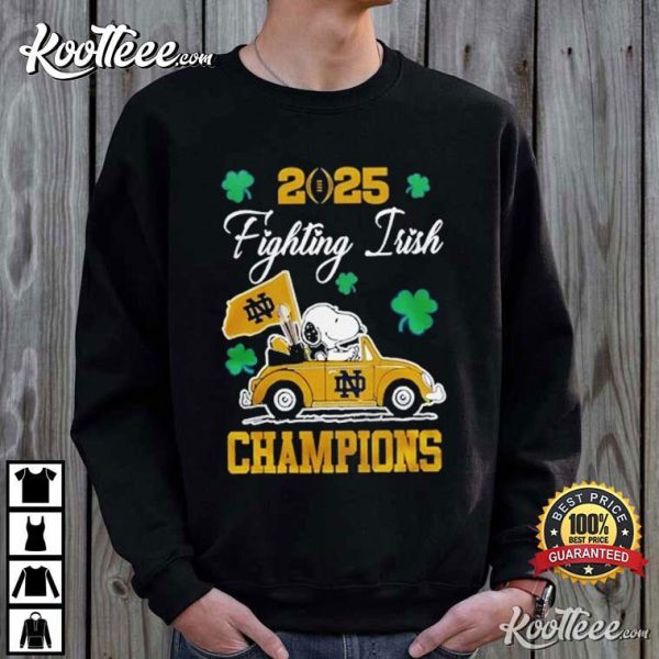 Snoopy x 2025 Notre Dame Fighting Irish Champions T-Shirt