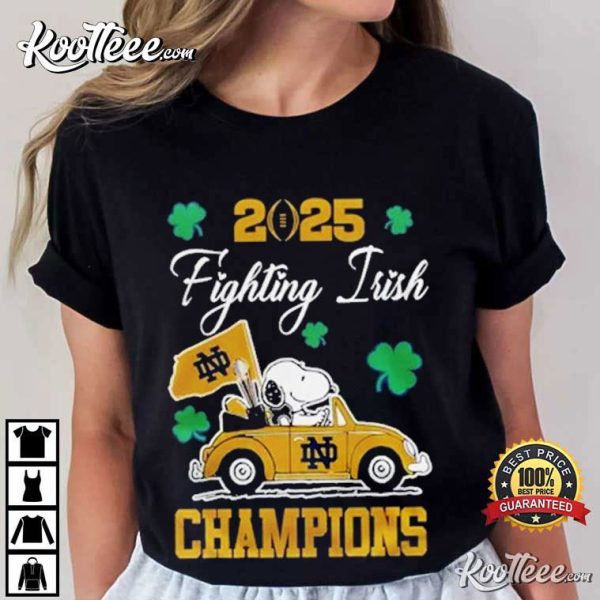 Snoopy x 2025 Notre Dame Fighting Irish Champions T-Shirt