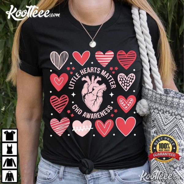 Heart Anatomy Valentine Little Hearts Matter CHD Awareness T-Shirt