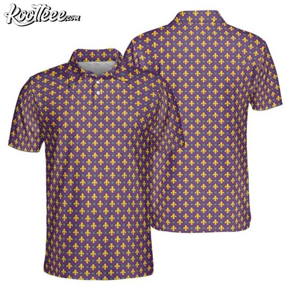 Mardi Gras Fleur De Lis Polo Shirt