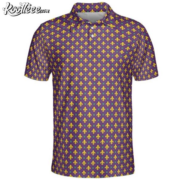 Mardi Gras Fleur De Lis Polo Shirt