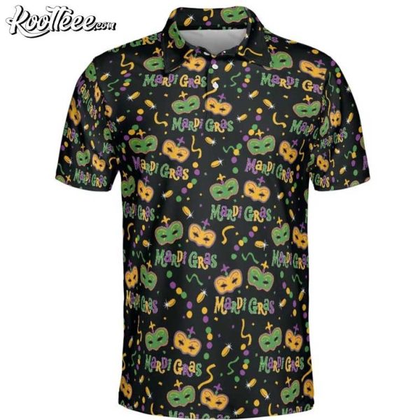 Mardi Gras Mask Golf Polo Shirt