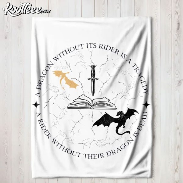 Fourth Wing Dragon Book Lover Gift Fleece Blanket