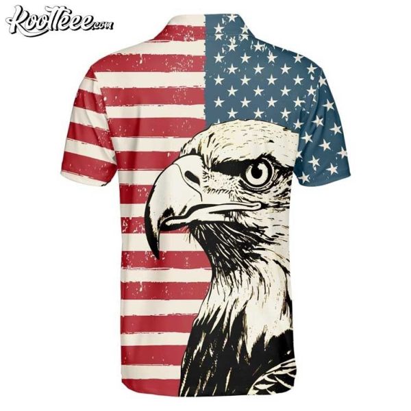 4th of July American Flag Eagle Polo Shirt