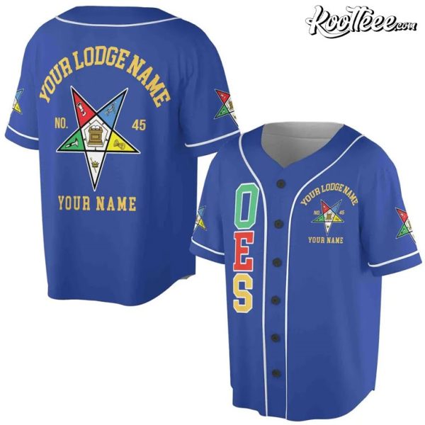 Order of the Eastern Star OES Pentagon Custom Name Baseball Jersey