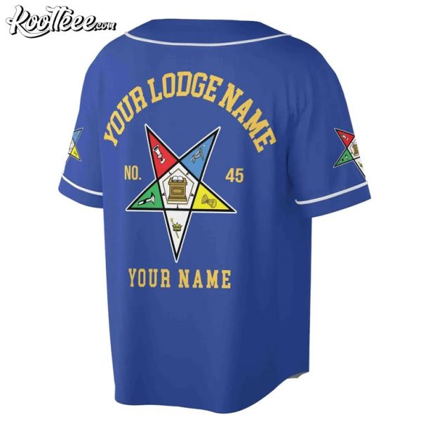 Order of the Eastern Star OES Pentagon Custom Name Baseball Jersey