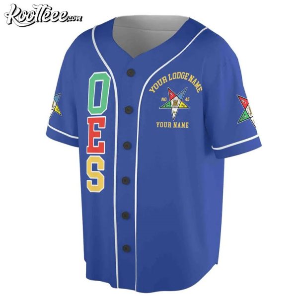 Order of the Eastern Star OES Pentagon Custom Name Baseball Jersey