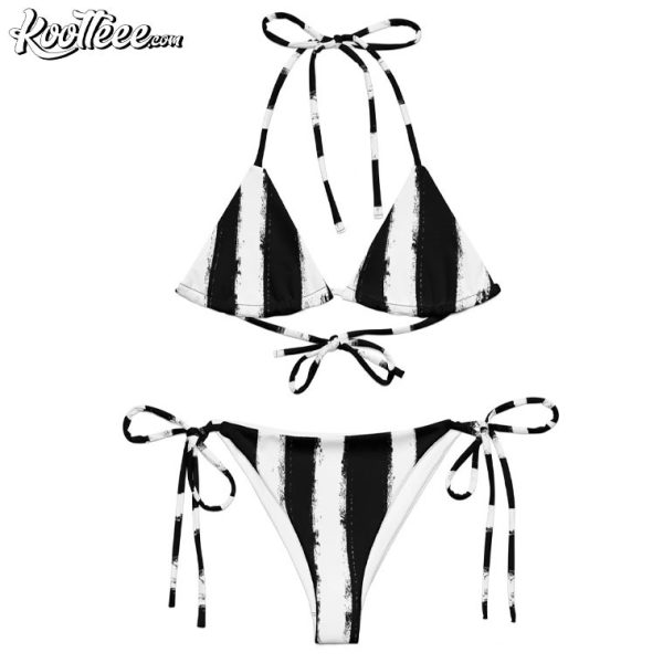 Beetlejuice Distressed Goth Punk Bikini Swimsuit