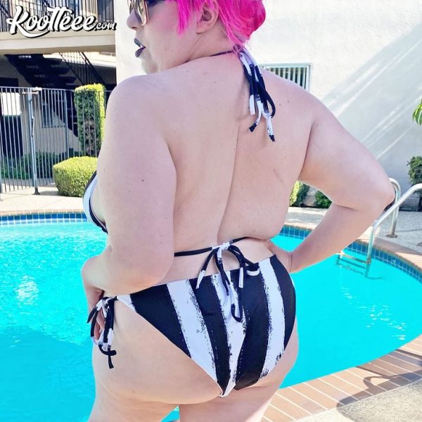 Beetlejuice Distressed Goth Punk Bikini Swimsuit