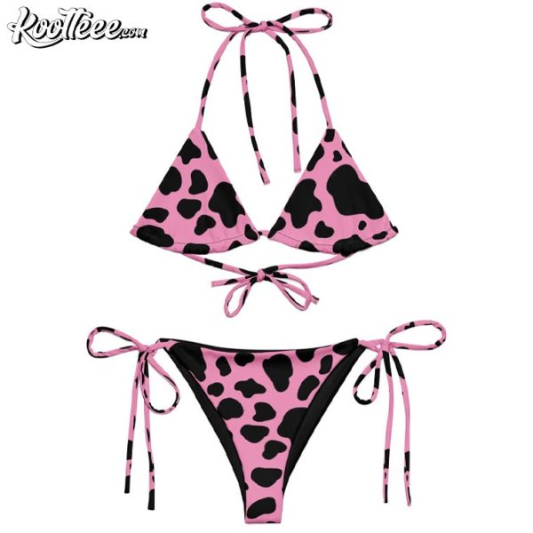 MOOd Cow Print Pink Bikini Swimsuit