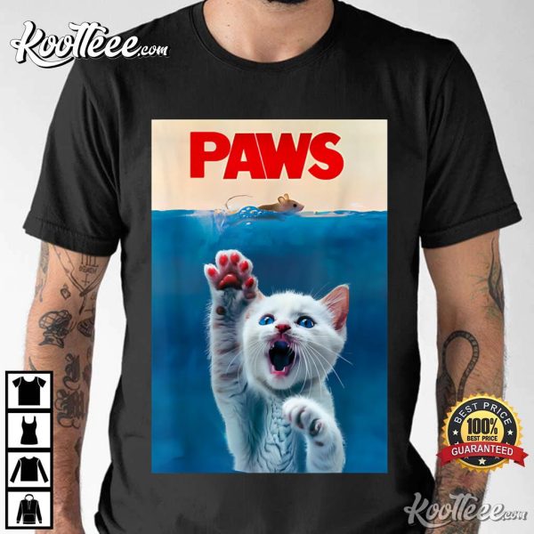 Paws Funny Cat Parody Kitten Shark Mouse T-Shirt