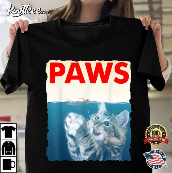 Funny Paws Cat Jaws Parody T-Shirt