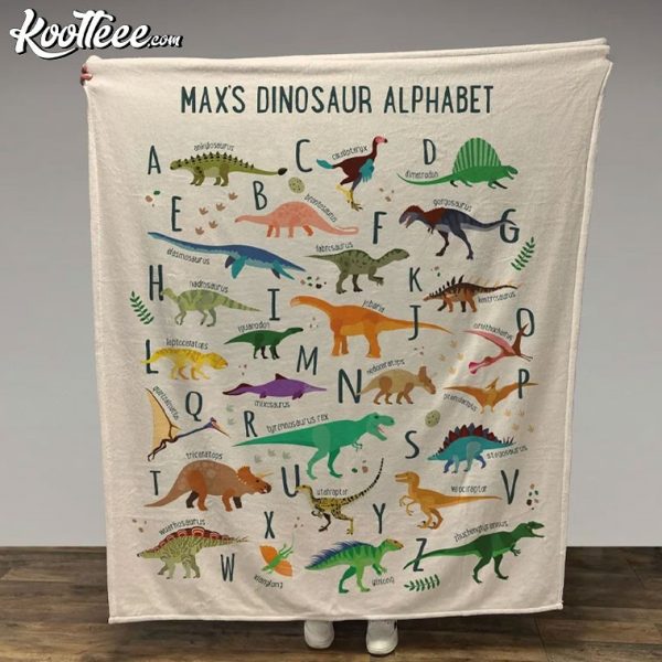 Dinosaur Alphabet Personalized Kids Fleece Blanket